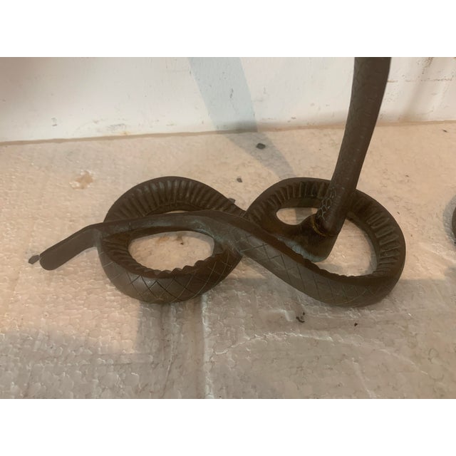 Bronze Wall Sconces with Snake, Set of 2 For Sale - Image 3 of 8