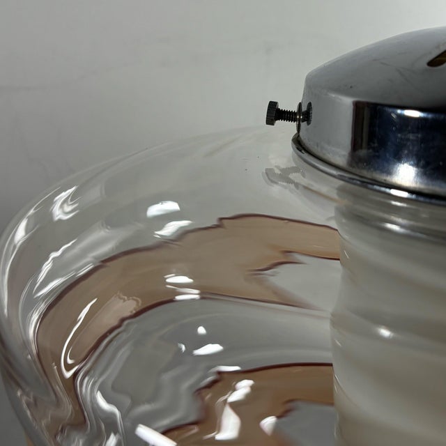 Scandinavian Beehive Pendant Lamp in Glass and Steel, Sweden, 1930s For Sale - Image 10 of 13