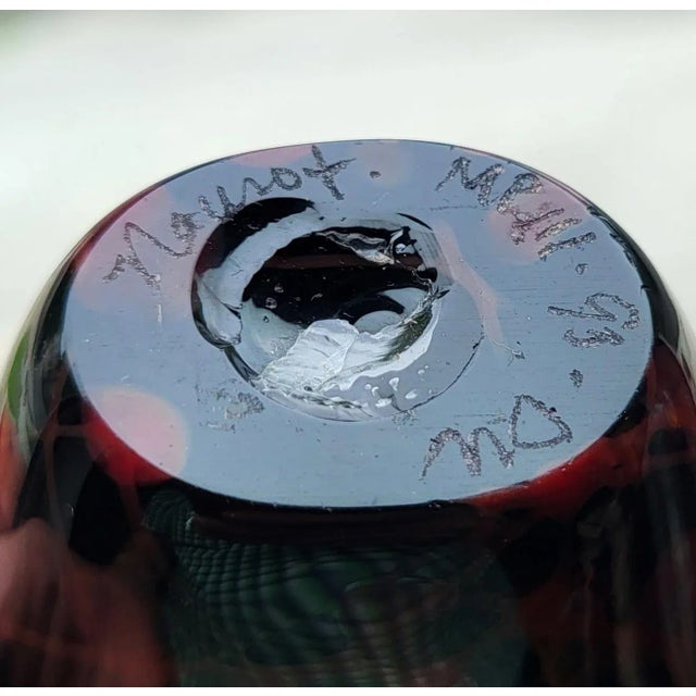 Michael Nourot Glass Studio 1993 Black & Gold Perfume Bottle For Sale - Image 9 of 9