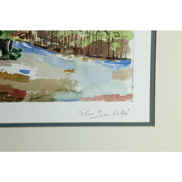 Late 20th Century Late 20th Century Pierre Jean Llado "Promenade Et Fleurs" Framed Print, Flower Market Scene For Sale - Image 5 of 5