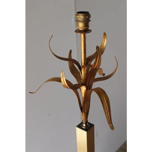 Vintage Gold Metal Floor Lamp, 1970s For Sale - Image 4 of 10