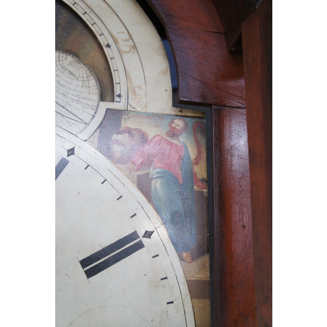 Brown Monumental Antique 18th Century English Georgian Manchester Grandfather Clock For Sale - Image 8 of 18
