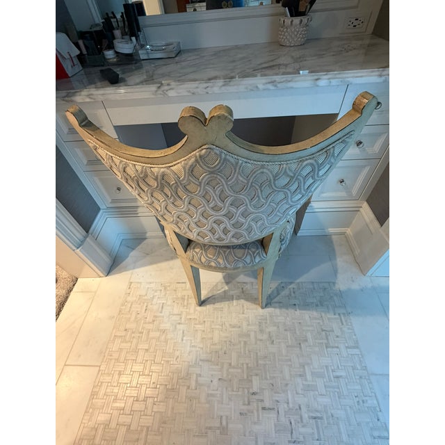 Dixie & Grace Shield‑Back Occasional Chair – Gilt Accents & Custom Upholstery For Sale - Image 9 of 9