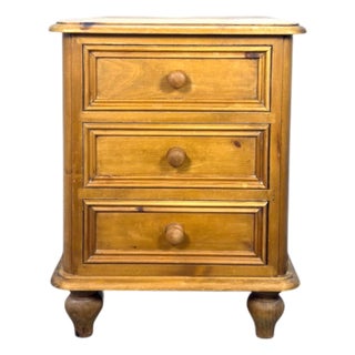 Vintage English Small Pine Chest of Drawers Nightstand For Sale