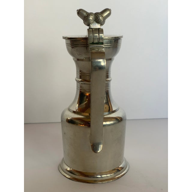 Silver Vintage Swiss Guggisberg Lugano Acorn Pewter Pitcher/Jug/Tankard For Sale - Image 8 of 10