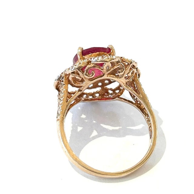 Not Yet Made - Made To Order Bochic “Orient” Red Ruby and White Topaz Cocktail Ring Set In 18K Gold and Silver, Size 6.75 For Sale - Image 5 of 11