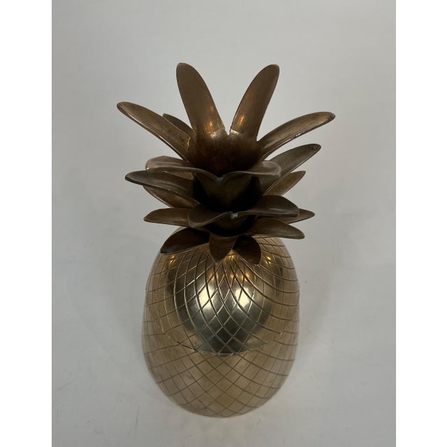1970s Pineapple ice bucket in brass and steel For Sale - Image 4 of 12