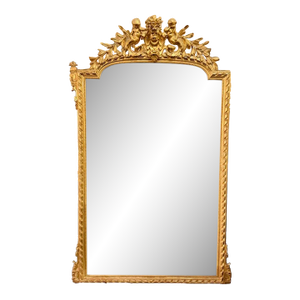 19th Cetury French Louis XVI Carved and Giltwood Mirror