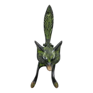 Little Fox Green Brass Door Knocker