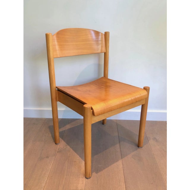 Stackable Pine Chairs, German Work by Karl Klipper, Circa 1970 - Set of 6 For Sale - Image 11 of 13