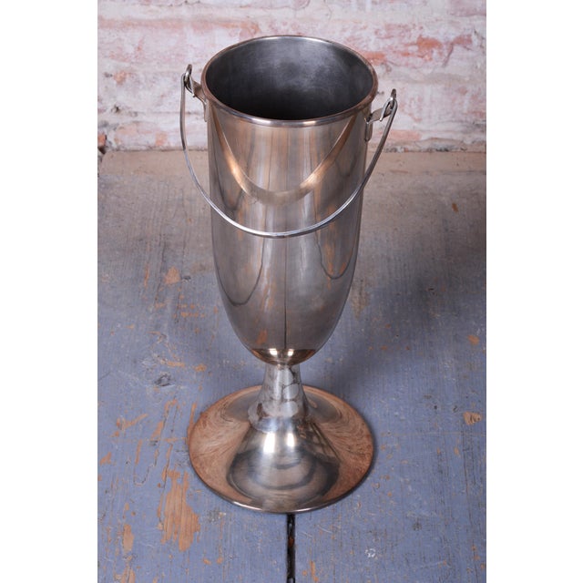Metal Art Deco Standing Champagne Cooler in Silver-Plated Metal, France, 1920s For Sale - Image 7 of 14