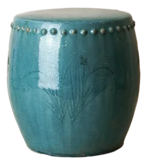 Vintage Emerald Green Ceramic Glazed Asian Garden Stool - No 4