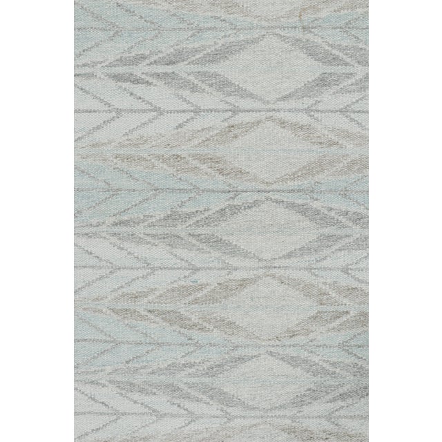Rug & Kilim’s Scandinavian Outdoor Rug in Blue & Gray Geometric Pattern - 5'x8' For Sale In New York - Image 6 of 7