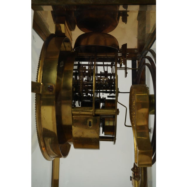 Wm. L. Gilbert Crystal Regulator Carriage Clock, Antique Brass For Sale - Image 4 of 9