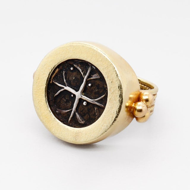 Late 20th Century Retro 18k Signet Ring With an Ancient Athenian Drachma Coin For Sale - Image 5 of 15