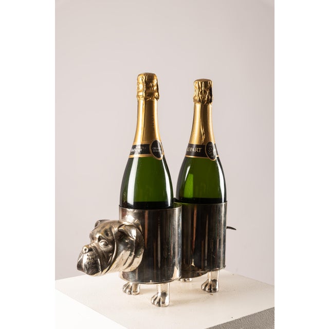 Bulldog Bottle Holder in Polished Metal, 1970s For Sale - Image 6 of 14