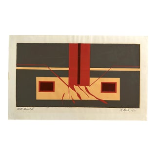 Barbara Beck 1971 Mid Century Modern Screen Print on Paper, "Wall Print I I" - Signed/Dated/Unframed For Sale
