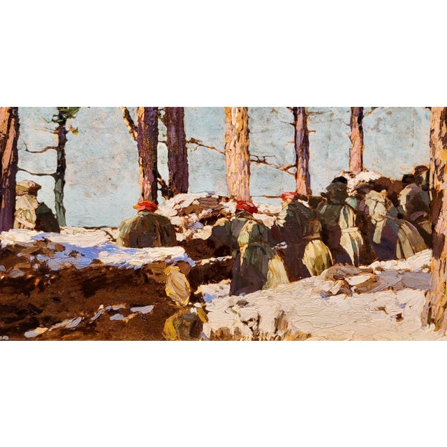 Mikhail Markelovich Guzhavin -Cossack Soldiers in Trench -1910s Oil Painting For Sale - Image 4 of 9