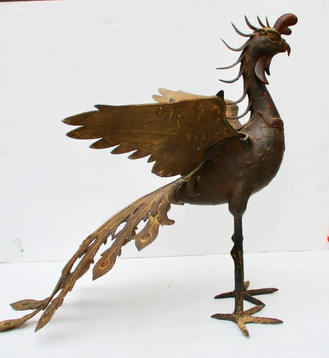 Antique Japanese Edo Bronze Phoenix Sculpture Circa 1800's | Chairish