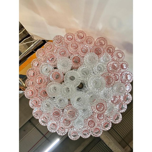 Romantic Venetian Pink Rigadin Manubri Murano Glass Chandelier by Simoeng For Sale - Image 4 of 10