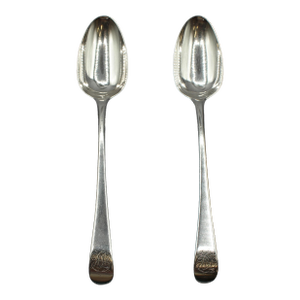 1788 English Pair of Sterling Silver Tablespoons by William Sumner II