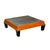 This low-profile square coffee table features a striking blend of rustic textures and clean, architectural lines. The...