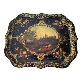 1960s Large England Country Scene Platter Tray For Sale