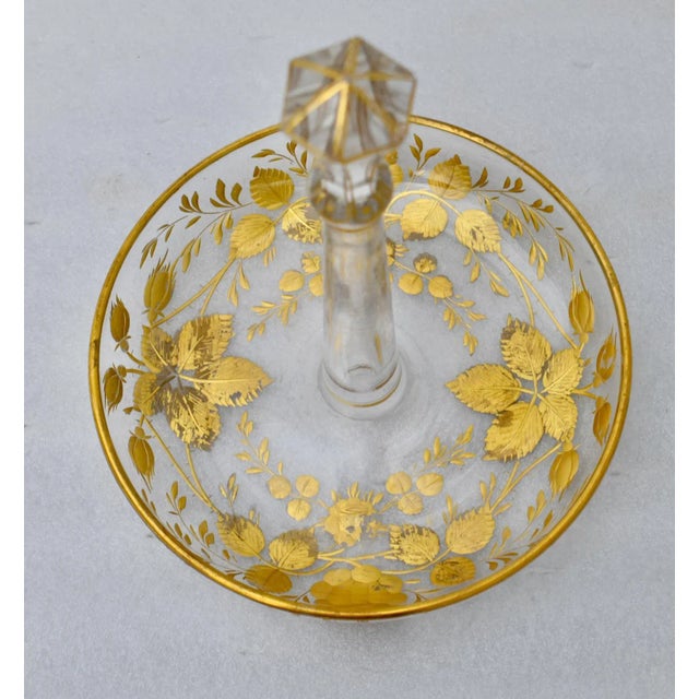 1970s Vintage Moser Style Candy Dish W/Gold Details For Sale - Image 5 of 13