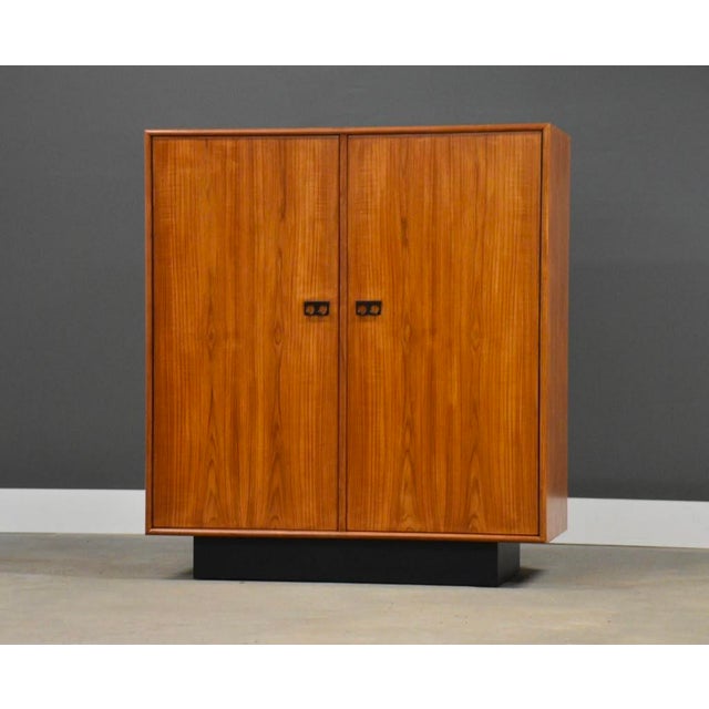 1970s Modern Teak Armoire Dresser For Sale - Image 4 of 10