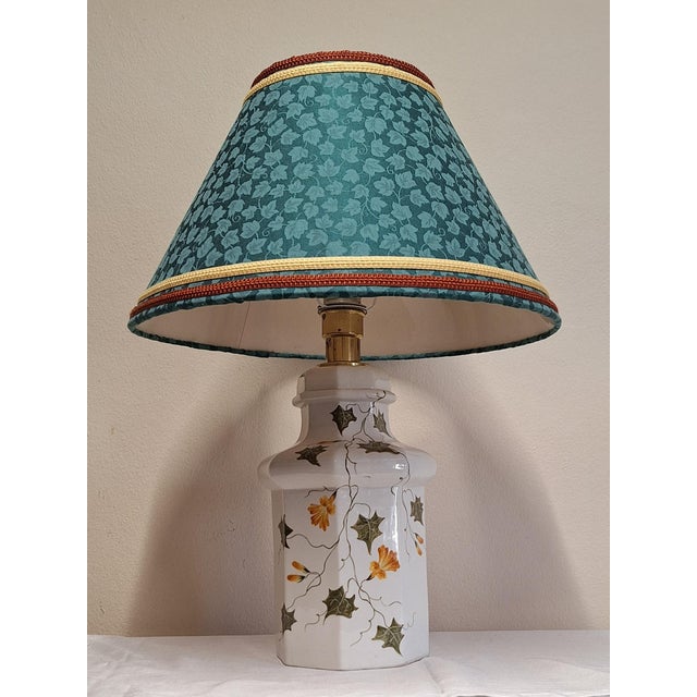 Vintage Italian Table Lamp with White Ceramic Base from Lamplove, 1970s For Sale - Image 4 of 8