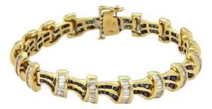 Diamond & Sapphire 18k Yellow Gold Bracelet