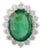 Luxury 13.17 Ct Oval Emerald & 3.39 Ct Natural Diamond Ring Size 6 in 18k Solid Gold For Sale