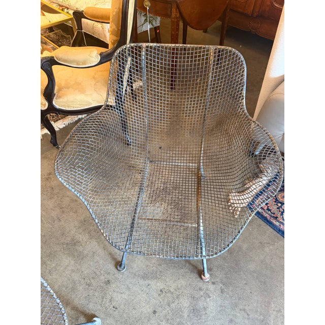 Mid-Century Modern Pair of Vintage Mid-Century Wire Mesh "Bird" Lounge Chairs For Sale - Image 3 of 5