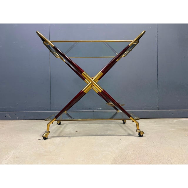 Cesare Lacca Vintage Italian Serving Trolley by Cesare Lacca, 1950s For Sale - Image 4 of 12