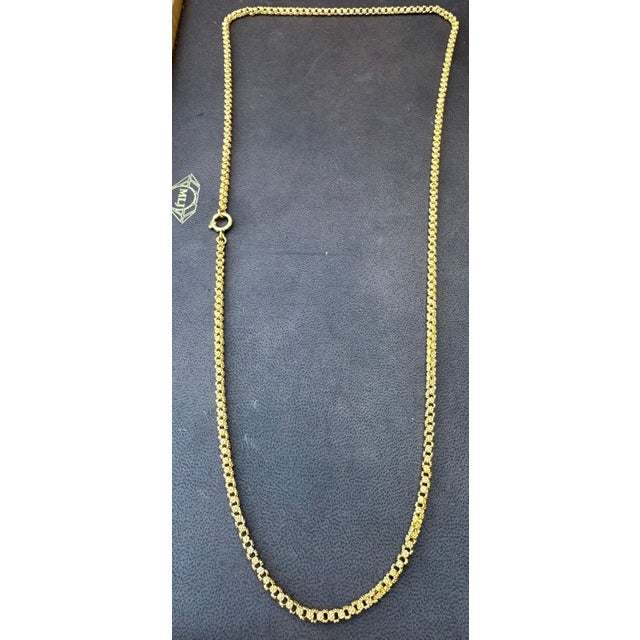 Vintage 18 Karat solid Yellow Gold 30 Gm, Link Chain, 3.6 mm Necklace, 28 " Long For Sale - Image 13 of 18