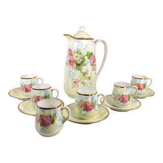 1920s Chocolate Pot Set With Cups- 13 Pieces For Sale