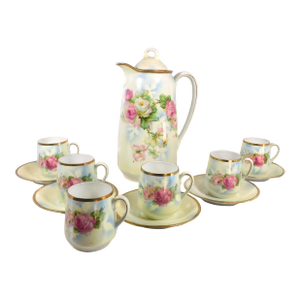 1920s Chocolate Pot Set With Cups- 13 Pieces