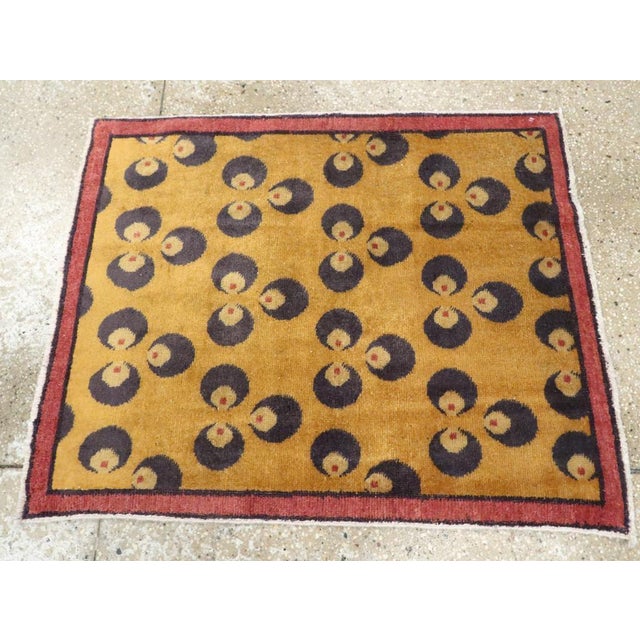 Galerie Shabab Collection Mid-20th Century Turkish Anatolian Deco Throw Rug For Sale - Image 4 of 7