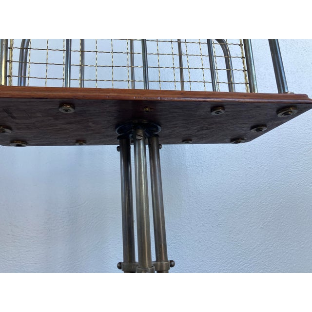 Edwardian Revolving Book or Magazine Stand in Brass and Oak, Circa 1900 For Sale - Image 12 of 12