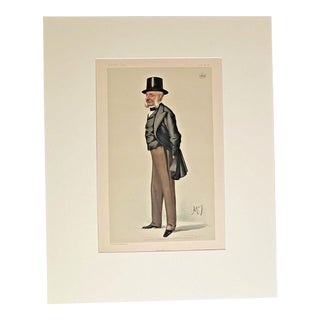 Antique Vanity Fair Caricature by Ape: "Balaklava", 1881 in 16x20 Mat, EUC For Sale