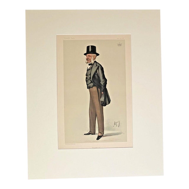 Antique Vanity Fair Caricature by Ape: "Balaklava", 1881 in 16x20 Mat, EUC For Sale