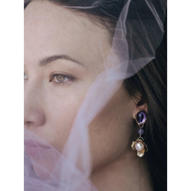 Contemporary Lilac Earrings, a pair For Sale - Image 3 of 3