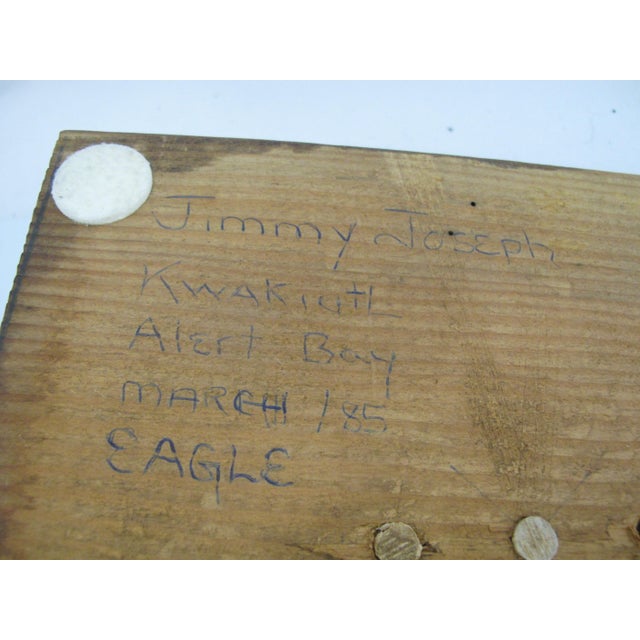 Jimmy Joseph Kwakiutl Eagle Carved Wood Totem Pole Bc Native Sculpture For Sale - Image 16 of 18