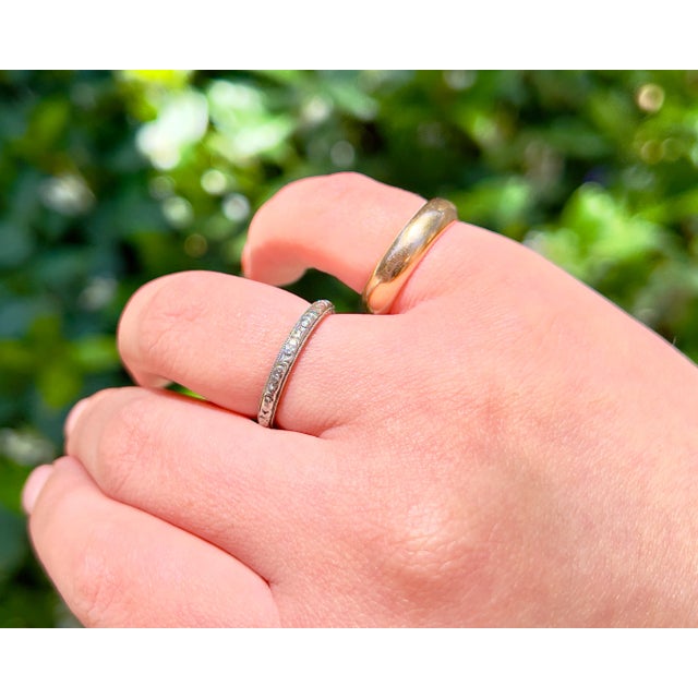 Gold Antique Gold Band, H. To M. July 14- 1909, Size 5.25 For Sale - Image 8 of 8