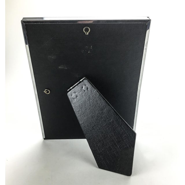 1970’s Modern Chrome Glass Protected Matted 5 X 7 1980’s Photo Frame For Sale - Image 4 of 5