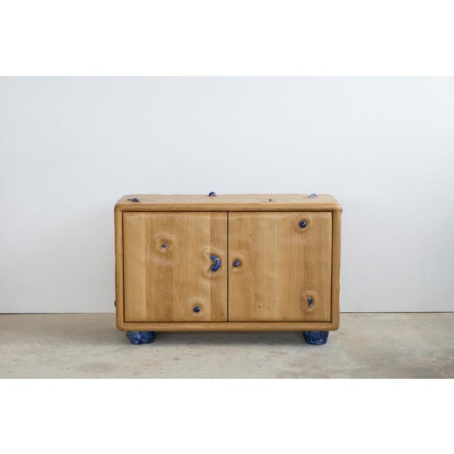Contemporary White Oak and Glazed Ceramic Credenza by Alexander Knysch For Sale - Image 3 of 12