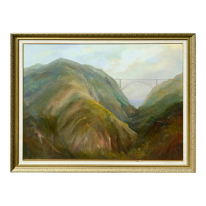 Bixby Creek Bridge at Big Sur California Landscape in Oil on Artists on Canvas by Kenneth Lucas