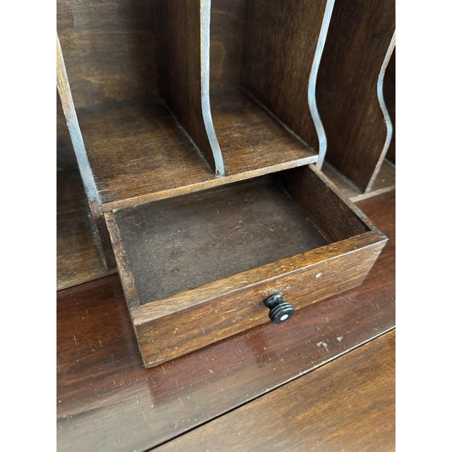 Vintage Walnut Lockable Desk with Drawers, 1890s For Sale - Image 11 of 14