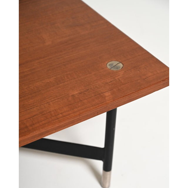 1970s Italian Teak and Metal Coffee Table by Gastone Rinaldi, 1970s For Sale - Image 5 of 8