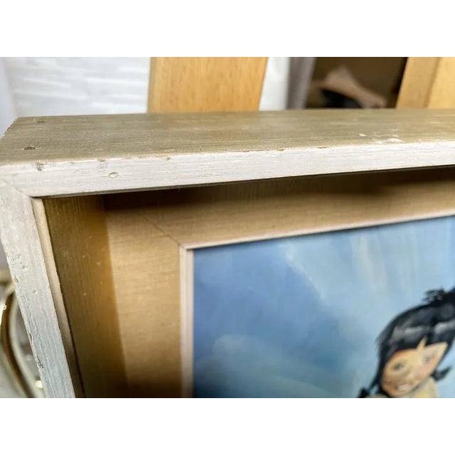 Brewsen, Jolly Inuit Child Standing on Coastline, 1964, Oil on Canvas, Framed For Sale - Image 10 of 12